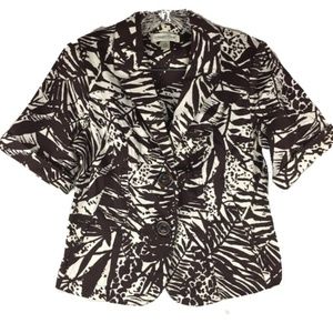 Coldwater Creek Blazer 4P Petite Palm Print